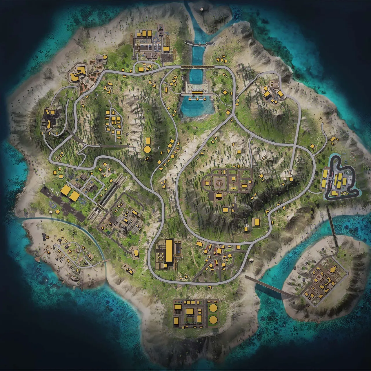 Bermuda Remastered map with named locations